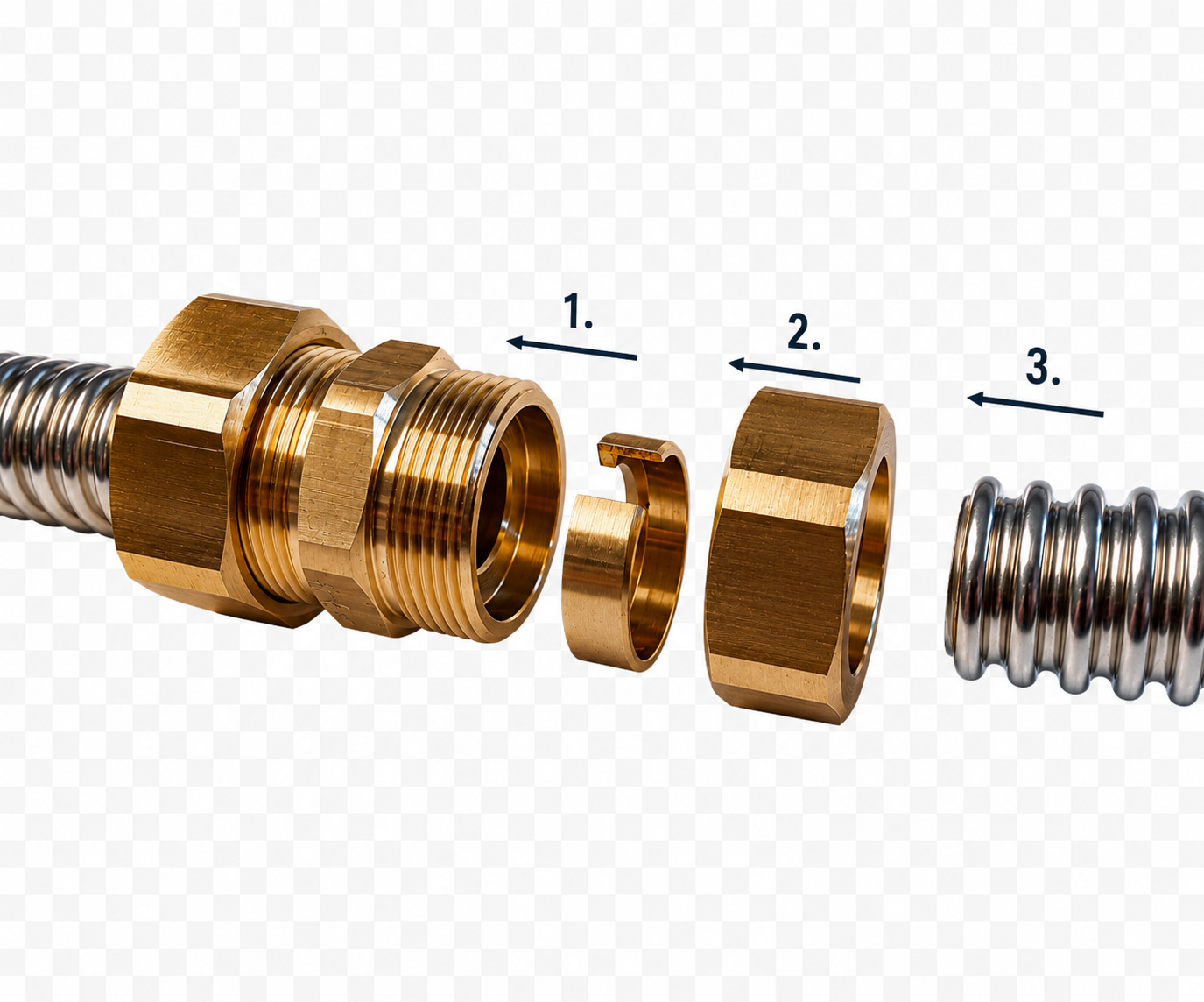 Verbinder Wellrohrverschraubung metallisch dichtend (Kupplung)