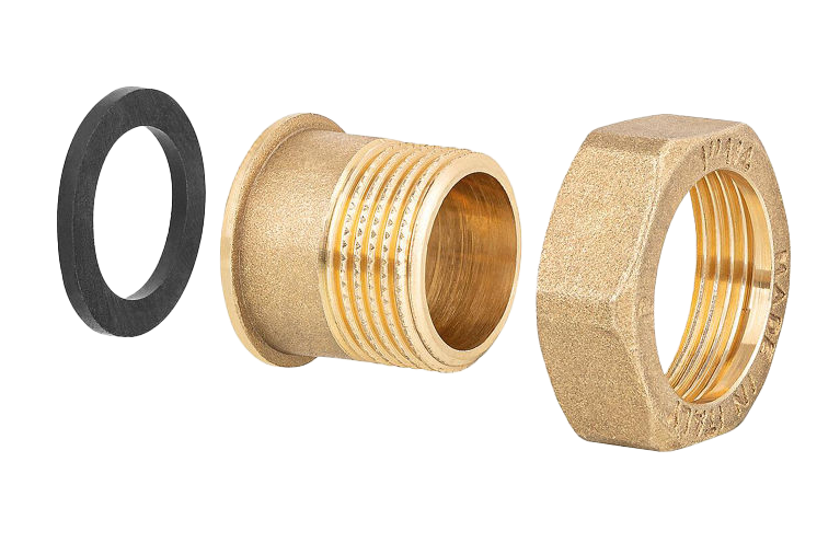 Gewindetülle 3/4"AG, Überwurfmutter 1"IG, Dichtung