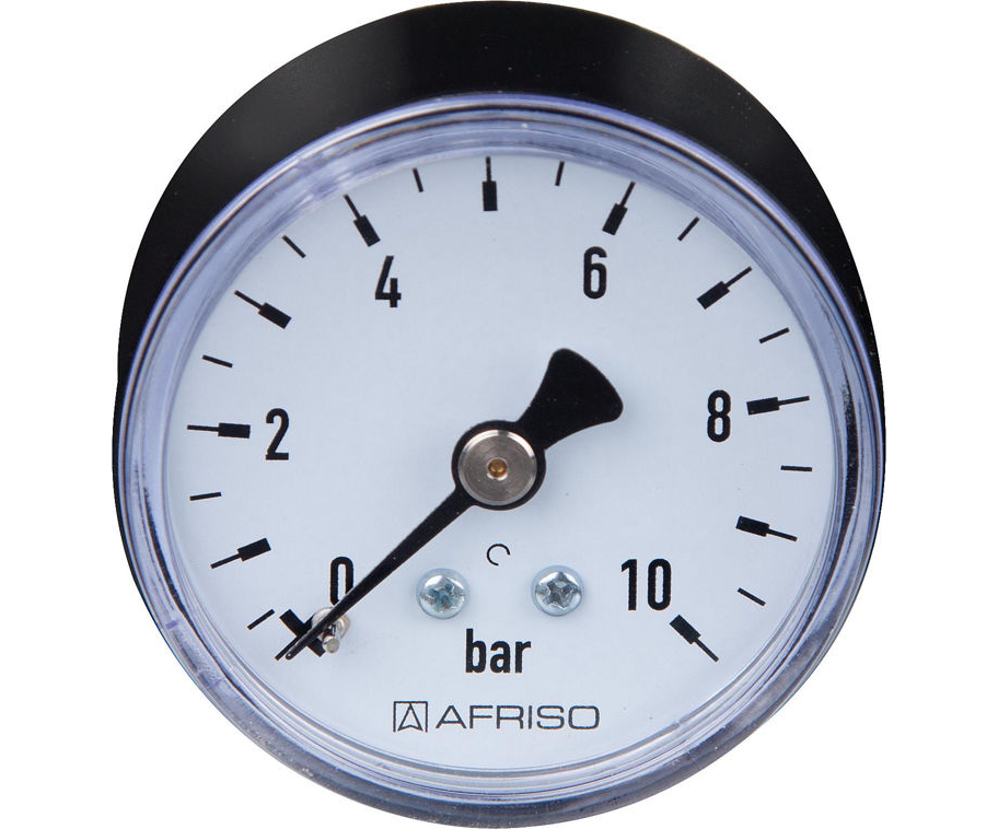 Manometer (Einbau waagerecht, D = ca. 50 mm) 0-10 bar, 1/4"