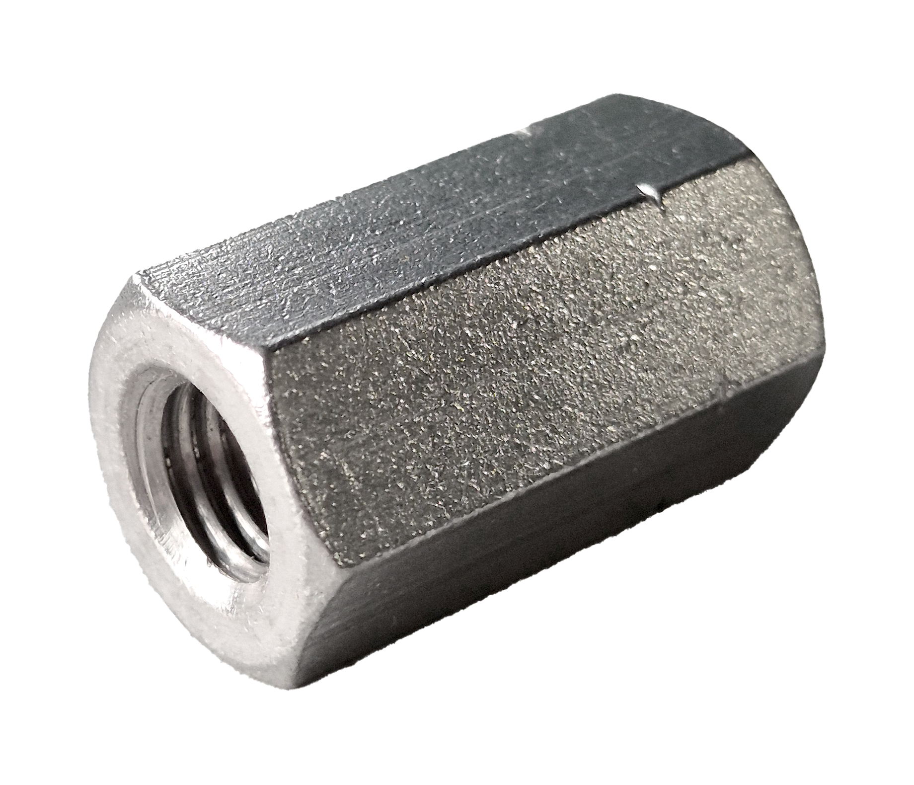 Edelstahl-Verlängerungsmutter (Gewindemuffe) M10x30, sechsk.