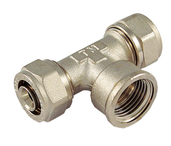 Klemm-T-Stück mit IG Ø 16X1/2"X16
