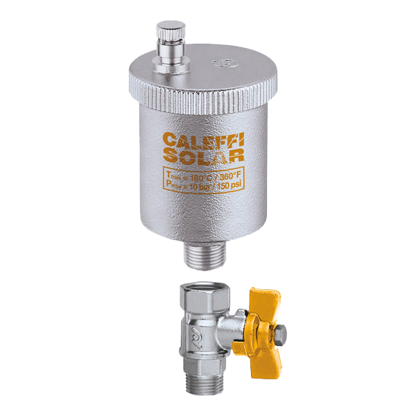 Automatikentlüfter 3/8" mit Absperrhahn 180°C (Solar)