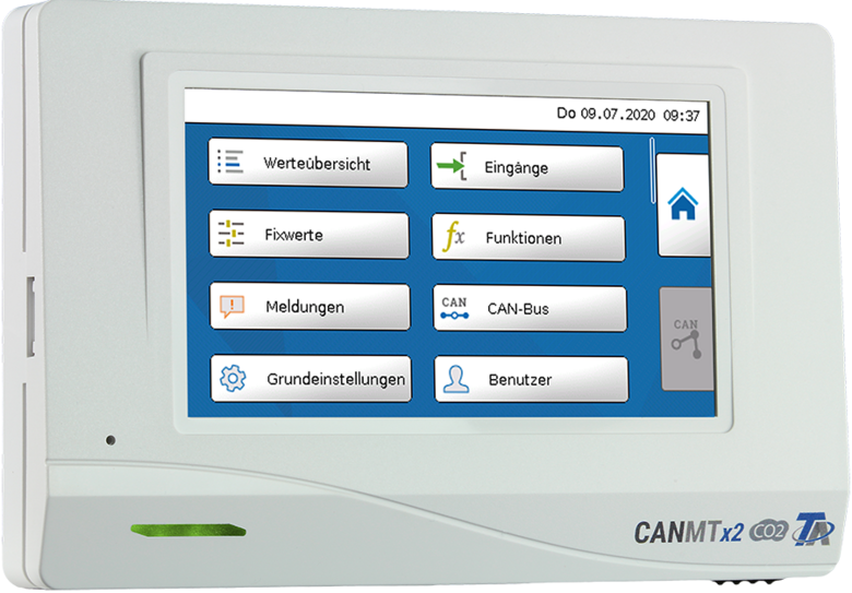 CAN-Monitor Raumbediengerät mit CO2-SENSOR Touch x2