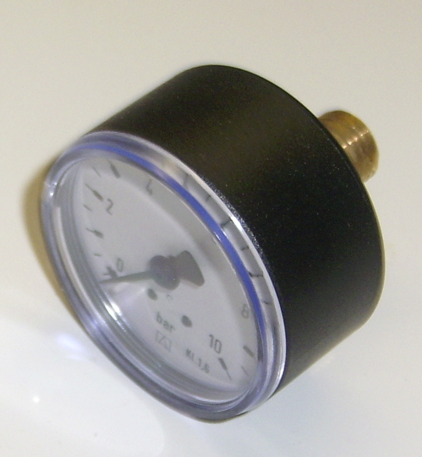 Manometer (Einbau waagerecht, D=ca.50 mm) 0-10 bar