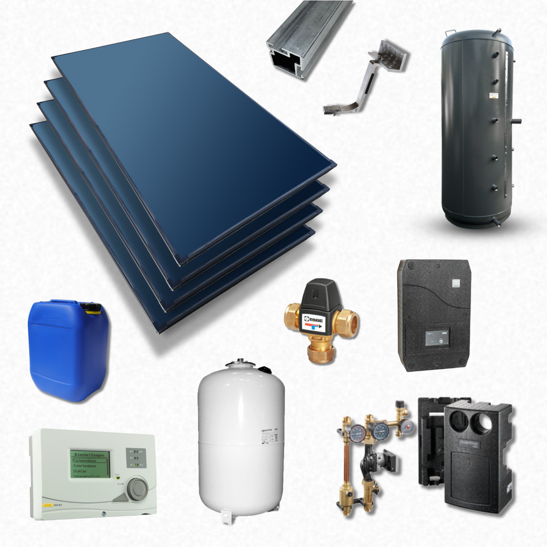 Solar Paket PS750-BL 20-4 mit FriWa-Station (mit 4 Blackline 2.02 Kollektoren)