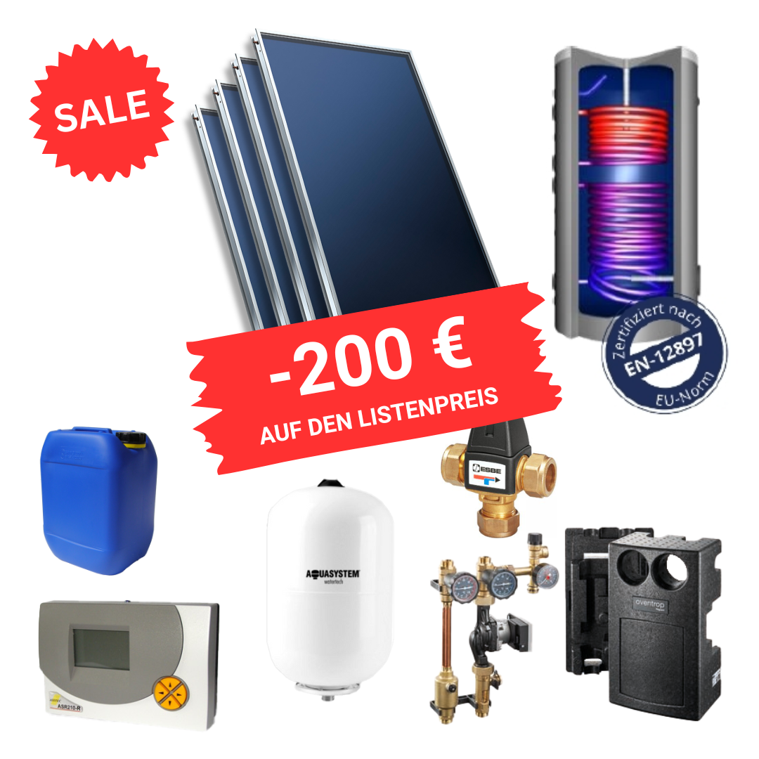 Solar-Paket B400-SL4 (mit 4 Kollektoren AS-Sunline 2100)