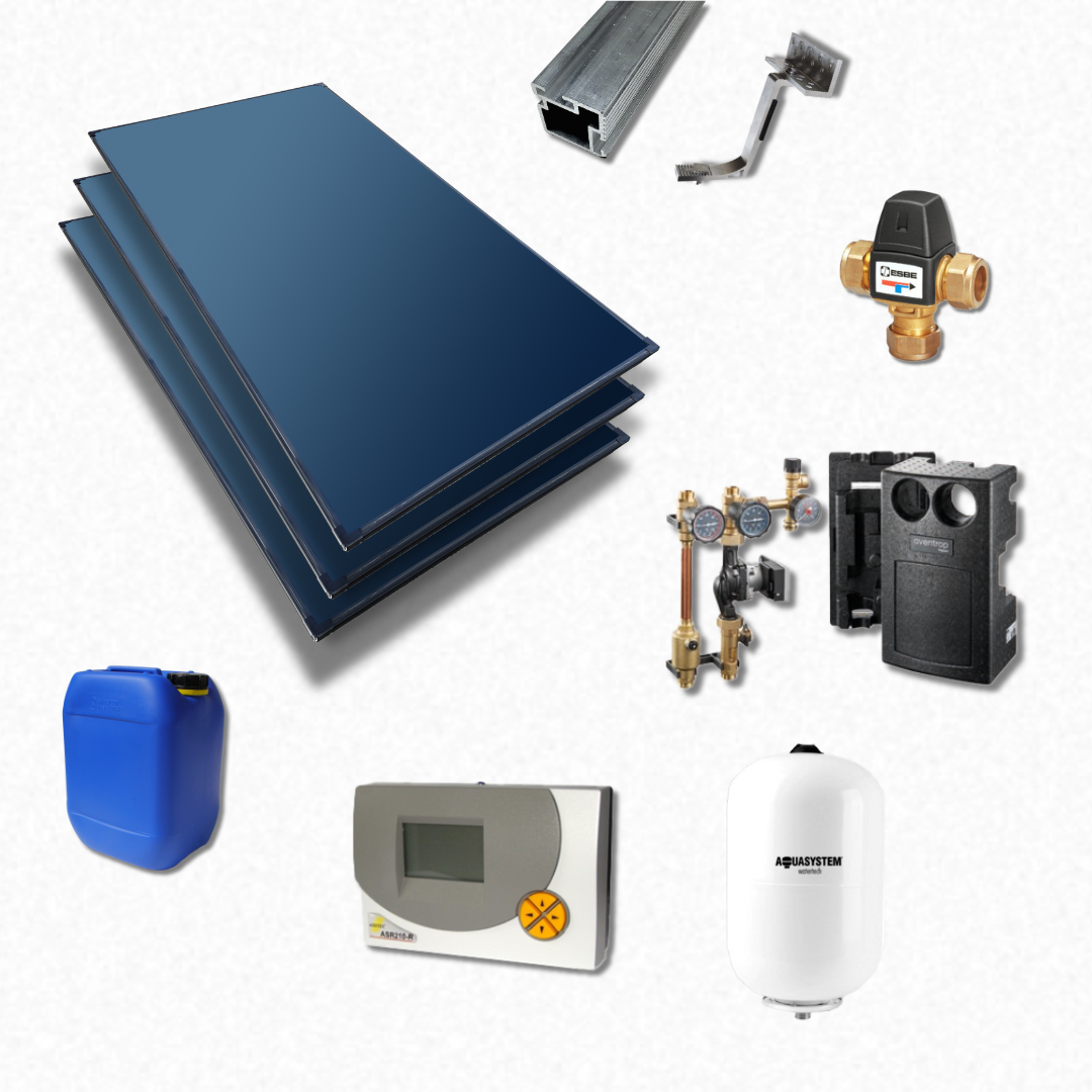 Solar Paket BL 25-3 ohne Speicher (mit 3 Blackline 2.51 Kollektoren)