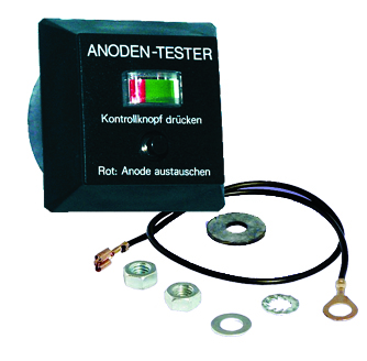 Anoden-Testanzeige mit Rosette, Kabelsatz, Anschlussmaterial