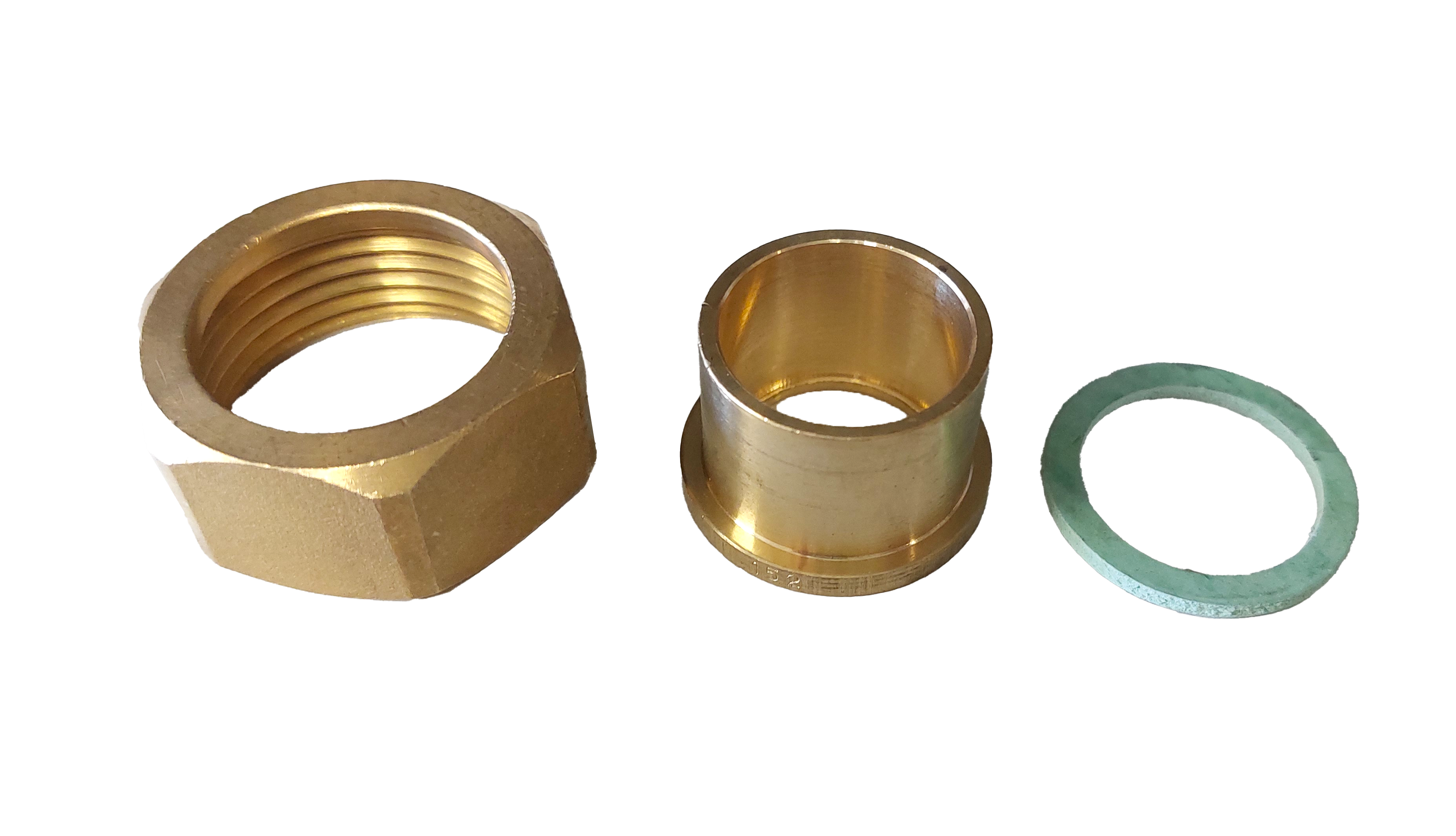 Lötmuffe 22 mm mit Überwurfmutter 1" und Dichtung