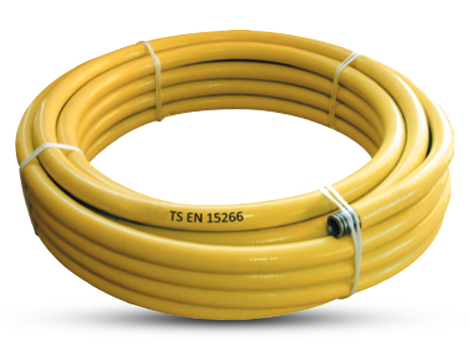 Gas-Schlauch DN12 mit PVC-Mantel (gelb), 50m Ringbund