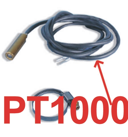 Rohranlegefühler PT1000 mit Rollfeder-Klemmband