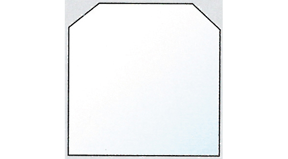 "Zunge" eckig Glasbodenplatte, B=1000mm, T=1200mm