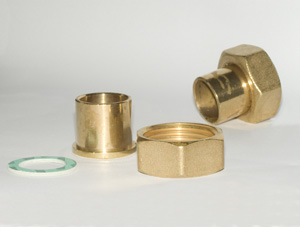 Lötmuffe 22 mm mit Überwurfmutter 1" mit Dichtung