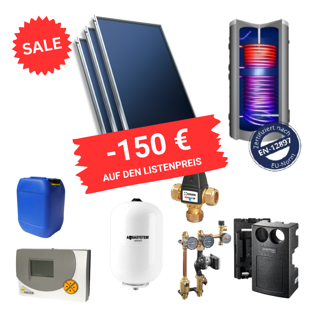 Solar-Paket B400-SL3 (mit 3 Kollektoren AS-Sunline 2100)