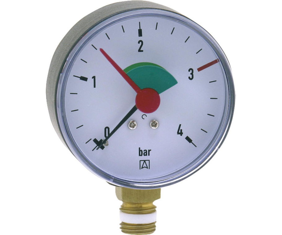 Manometer (Heizung 0-4 bar) stehend, 1/4"