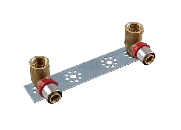 Press-Montageplatte mit 2 Wandwinkeln Ø 16 X 1/2"
