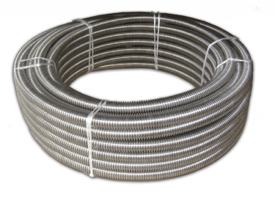 Enggewelltes Edelstahlwellrohr als Ringbund (Rolle)