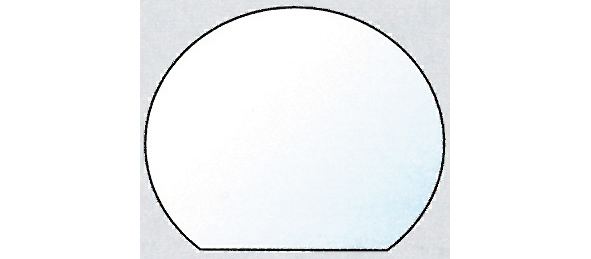"Kreisabschnitt" Glasbodenplatte, Ø=1200mm, T=1050mm