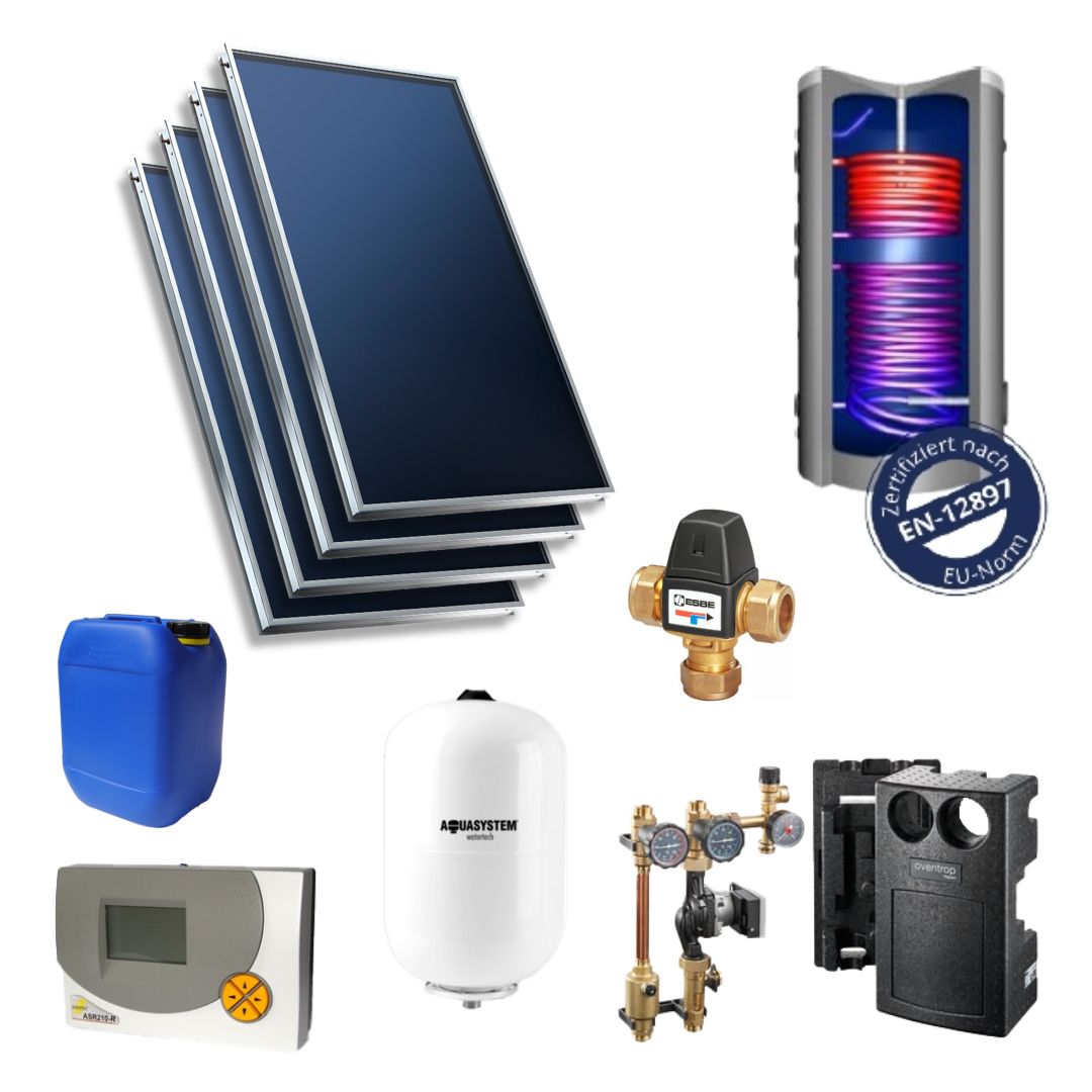 Solar-Paket B500-SL4 (mit 4 Kollektoren AS-Sunline 2100)