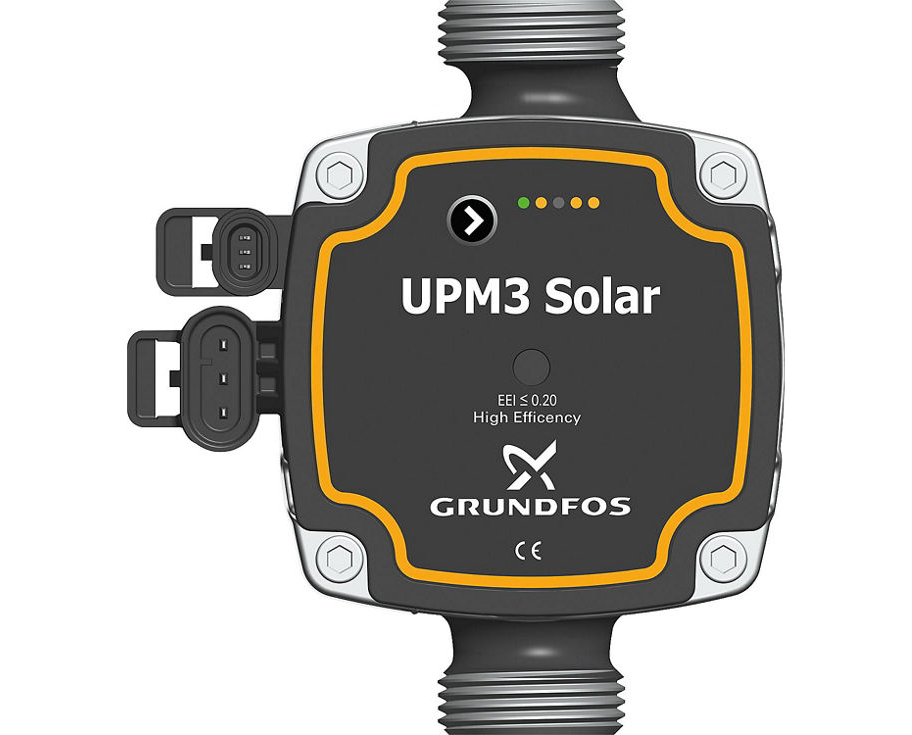 HE-Solarpumpe Grundfos UPM3 15-130, für manuell/PWM2-Signal
