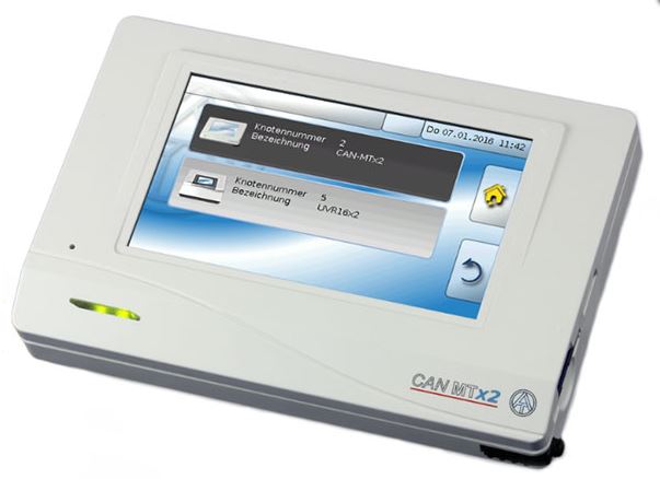 CAN-Monitor Raumbediengerät Touch x2 mit Temperatur- / Feuchtesensor